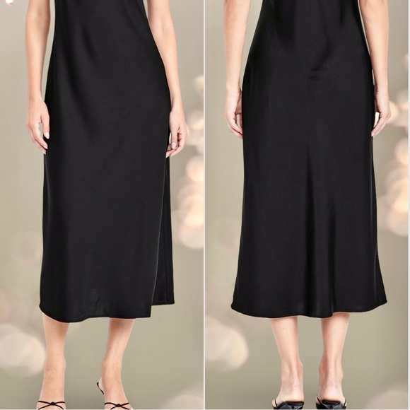 NWTS🌹THE OCCASION XL🌹ELITE LINE LUSTROUS BLACK SATIN DRAPED FITTED MIDI MAXI🌹 - Picture 5 of 15